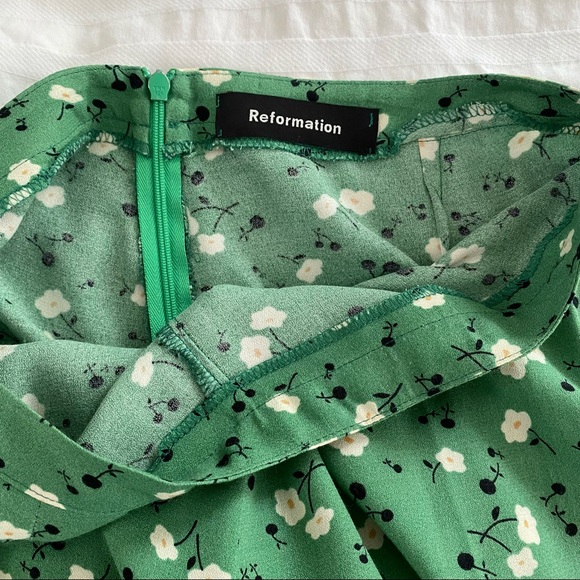 Reformation Green Floral Print Wide Leg Pants - Picture 6 of 6